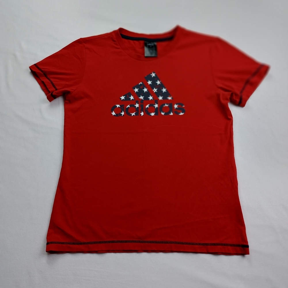 Adidas boy's‎ t_shirt red size small 100% cotton